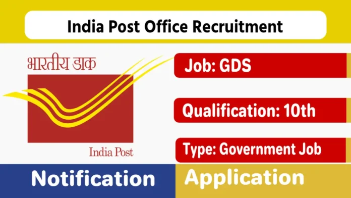 Post Office Recruitment 2025, Apply Online for India Post GDS Job vacancy