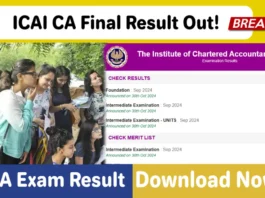 ICAI Result 2024, Check CA Final Result Nov 2024 on Today