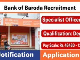 Bank of Baroda SO Recruitment 2025 Notification, Apply Online for BOB Jobs